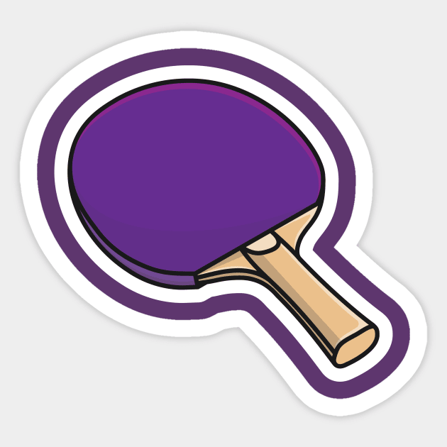 Table Tennis Racket Sticker vector illustration. Sport objects icon concept. Racket for playing table tennis game sticker design. Sport game table tennis vector design with shadow. Sticker by AlviStudio